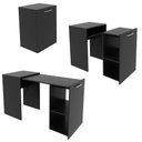 Ver imagem 1 de Escrivaninha Mesa Dobrável Retrátil Escritório 54x131,7x77,4 Me4170 Preto Tecnomobili Bancada