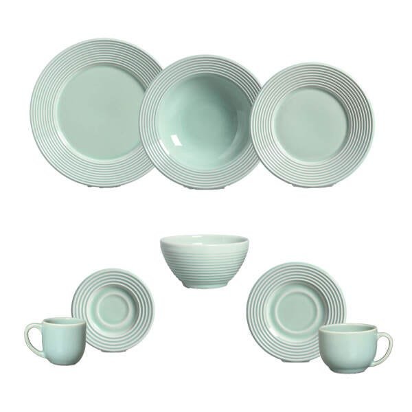 Aparelho de Jantar Argos Verde 42 Peças + 6 Bowls Porto Brasil - 1