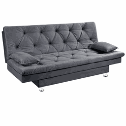 Sofá Cama 3 Lugares Multiuso Sued Premium:cinza - 1