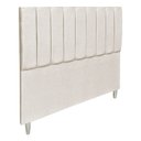 Ver imagem 3 de Kit Cabeceira e Calçadeira Baú Casal Queen 1,60m Londres Veludo Bege Dal Poz Estofados