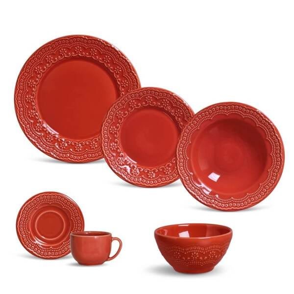 Aparelho de Jantar Madeleine Vermelho 30Pcs+ 6 Bowls Porto Brasil - 1