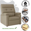 Ver imagem 3 de Poltrona do Papai Reclinável Marrom Taupe Suede Luanda Shop Jm