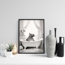 Ver imagem 2 de Quadro para Banheiro Hipopótamo no Banho 24x18cm - com Vidro:moldura Branca