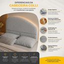 Ver imagem 3 de Cabeceira Cama Box Casal Colli 140cm Estofada Orgânica Moderna Chenille Bouclê Prata - Desk Design