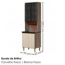 Ver imagem 3 de Paneleiro 4 Portas MDF Vidro 70x221 cm Kali 183488 Carvalho Toq Bianco Nicioli