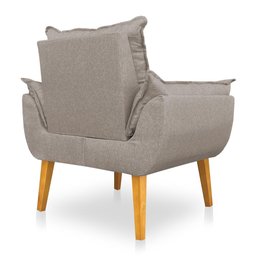 Kit 2 Poltronas Opala Decorativa Luxo Linho Capuccino Dal Poz Estofados - 4