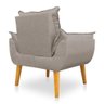Kit 2 Poltronas Opala Decorativa Luxo Linho Capuccino Dal Poz Estofados - 4