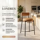 Ver imagem 4 de Banqueta Alta Londres PU Assento Courino Base Fixa com Encosto Fixo 75cm Whisky D'Rossi