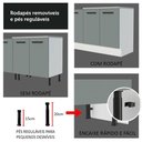 Ver imagem 2 de Kit com Balcão e Armário Aéreo Multiuso 120cm Branco/cinza Agata Madesa Branco/cinza