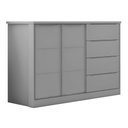 Ver imagem 2 de Cômoda Infantil 4 Gavetas 2 Portas com Cabideiro Pérola