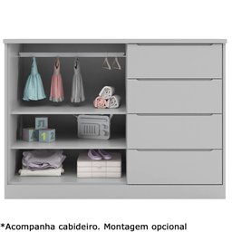 Cômoda Infantil 4 Gavetas 2 Portas  com Cabideiro Pérola - 3