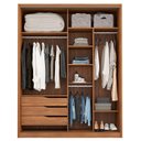 Ver imagem 3 de Quarto de Casal Guarda Roupa Épico Cômoda Átria Amêndola Grafito e Cabeceira Nina 160 cm Cinza - Dem