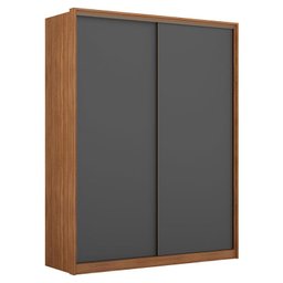 Quarto de Casal Guarda Roupa Épico Cômoda Átria Amêndola Grafito e Cabeceira Nina 160 cm Cinza - Dem - 2 Quarto de Casal Guarda Roupa Épico Cômoda Átria Amêndola Grafito e Cabeceira Nina 160 cm Cinza - Dem - 2