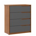Ver imagem 5 de Quarto de Casal Guarda Roupa Épico Cômoda Átria Amêndola Grafito e Cabeceira Nina 160 cm Cinza - Dem