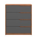 Ver imagem 4 de Quarto de Casal Guarda Roupa Épico Cômoda Átria Amêndola Grafito e Cabeceira Nina 160 cm Cinza - Dem