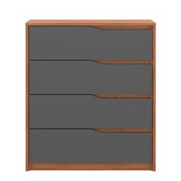 Quarto de Casal Guarda Roupa Épico Cômoda Átria Amêndola Grafito e Cabeceira Nina 160 cm Cinza - Dem - 4 Quarto de Casal Guarda Roupa Épico Cômoda Átria Amêndola Grafito e Cabeceira Nina 160 cm Cinza - Dem - 4