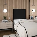 Ver imagem 1 de Cabeceira Cama Box Organica Solteiro 90cm Luna Suede C/frame Preto
