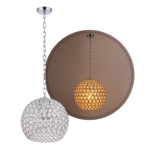 Pendente Cristal Ava 29x20cm Cromado Mantra Iluminação 2876 St1498