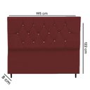 Ver imagem 2 de Cabeceira Estofada Cama Box King 195 cm Geovana Suede Bordô