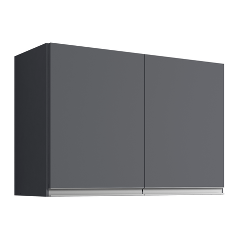Armário de Geladeira Aereo 2 Portas Andreia 80cm Ajl Móveis:cinza