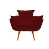 Kit 2 Poltronas + Puff Decorativo Opala Suede Marsala Pés Madeira Mz Decor - 2
