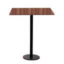 Ver imagem 1 de Mesa Pisa Beta Bistrô Fratini 107,50cm (a) Disco Redondo Preto Tampo Mdp Redondo Walnut 60cm (l)