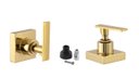 Ver imagem 1 de Kit 2 Acabamento para Registro de Chuveiro Quadrado Alavanca Dourado Brilhante Banheiro Padrão Docol