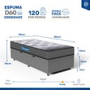 Ver imagem 3 de Cama Box Baú com Colchão de Espuma D60 Double Face Guarda Costas Comfort Force Probel Solteiro