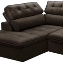Ver imagem 5 de Sofá 3 Lugares Retrátil Reclinável Chaise Esquerdo 243cm Solin F04 Veludo Marrom Escuro - Lyam Decor