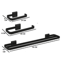 Ver imagem 2 de Kit Acessórios para Banheiros 3 Peças Lavabo Toalheiro Banho Duplo Preto Fosco