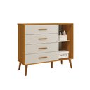 Ver imagem 4 de Comoda Sapateira e Guarda Roupa Isis Pés Retrô 3 Portas 2 Gavetas Areia Fosco/ Savana Fosco - Reller