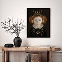 Ver imagem 1 de Quadro Decorativo Garotinha Coroa Fone - 70x50cm:moldura Preta