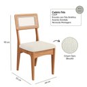 Ver imagem 4 de Conjunto Sala de Jantar Mesa Orgânica Ripada 160cm com 6 Cadeiras MDF Palha Sintética Freijó/Bouclé 