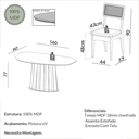 Ver imagem 3 de Conjunto Sala de Jantar Mesa Orgânica Ripada 160cm com 6 Cadeiras MDF Palha Sintética Freijó/Bouclé 
