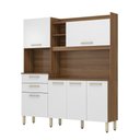 Ver imagem 4 de Armário Balcão Cozinha Completa Nina 6 Portas 4 Prateleiras MDP 178cm Amendola Branco