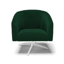 Ver imagem 5 de Poltrona Decorativa Base Giratória Cromada Stella Bouclê Verde D03 - D'Rossi
