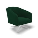 Ver imagem 1 de Poltrona Decorativa Base Giratória Cromada Stella Bouclê Verde D03 - D'Rossi
