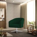 Ver imagem 2 de Poltrona Decorativa Base Giratória Cromada Stella Bouclê Verde D03 - D'Rossi