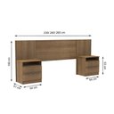 Ver imagem 3 de Cabeceira Extensível Rustic com 2 Criados Madesa
