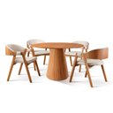 Ver imagem 3 de Conjunto Sala de Jantar Mesa Cone Amadeirada 120cm + 4 Cadeiras Gaia