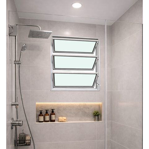 Vitro Basculante 60x40 Alumínio Branco Vidro Liso
