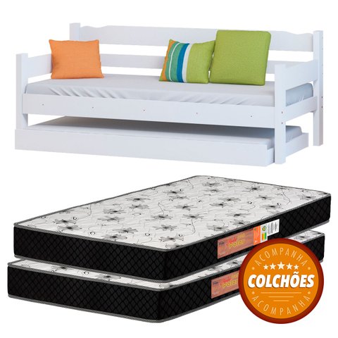 Bicama Cor Branco + 2 Colchoes