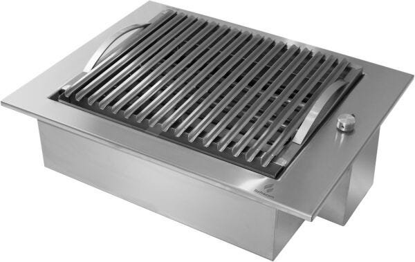 churrasqueira a carvão de embutir 30 - inox - 77 cm - ud eletros