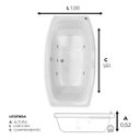 Ver imagem 3 de Banheira Dupla Verona com Hidro em Acrílico