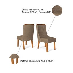 Conjunto 2 Cadeiras Estofadas Amélia Carvalho Europeu DJ Móveis - 2