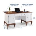 Ver imagem 7 de Escrivaninha de Madeira Hannover com 2 Portas e 2 Gavetas com Tampo Estendido 60813te