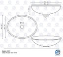 Ver imagem 2 de Cuba de Apoio Oval 37 cm (Azul Perolizada)