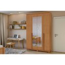 Ver imagem 1 de Guarda Roupa 4 Portas e 2 Gavetas C/ Espelho e Pés Alonzo Amendoa Clean - Lopas