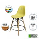 Ver imagem 4 de Kit 2 Banquetas Eames Eiffel De Madeira Assento Amarelo - Cor: Amarelo