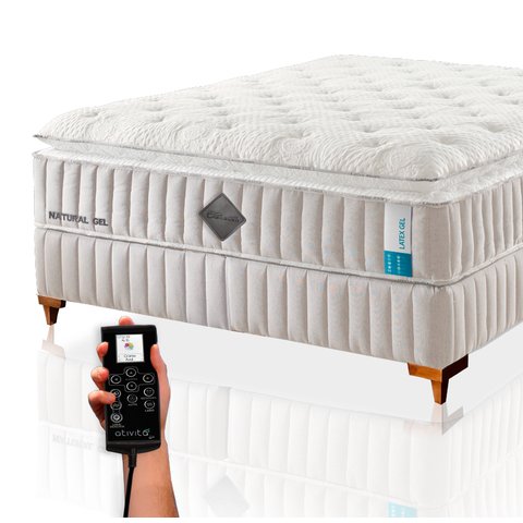Colchão Solteirão Latex Foam de látex Natural Qgel com cobre - Solteiro King 96x203cm - BOX E KIT ZEN